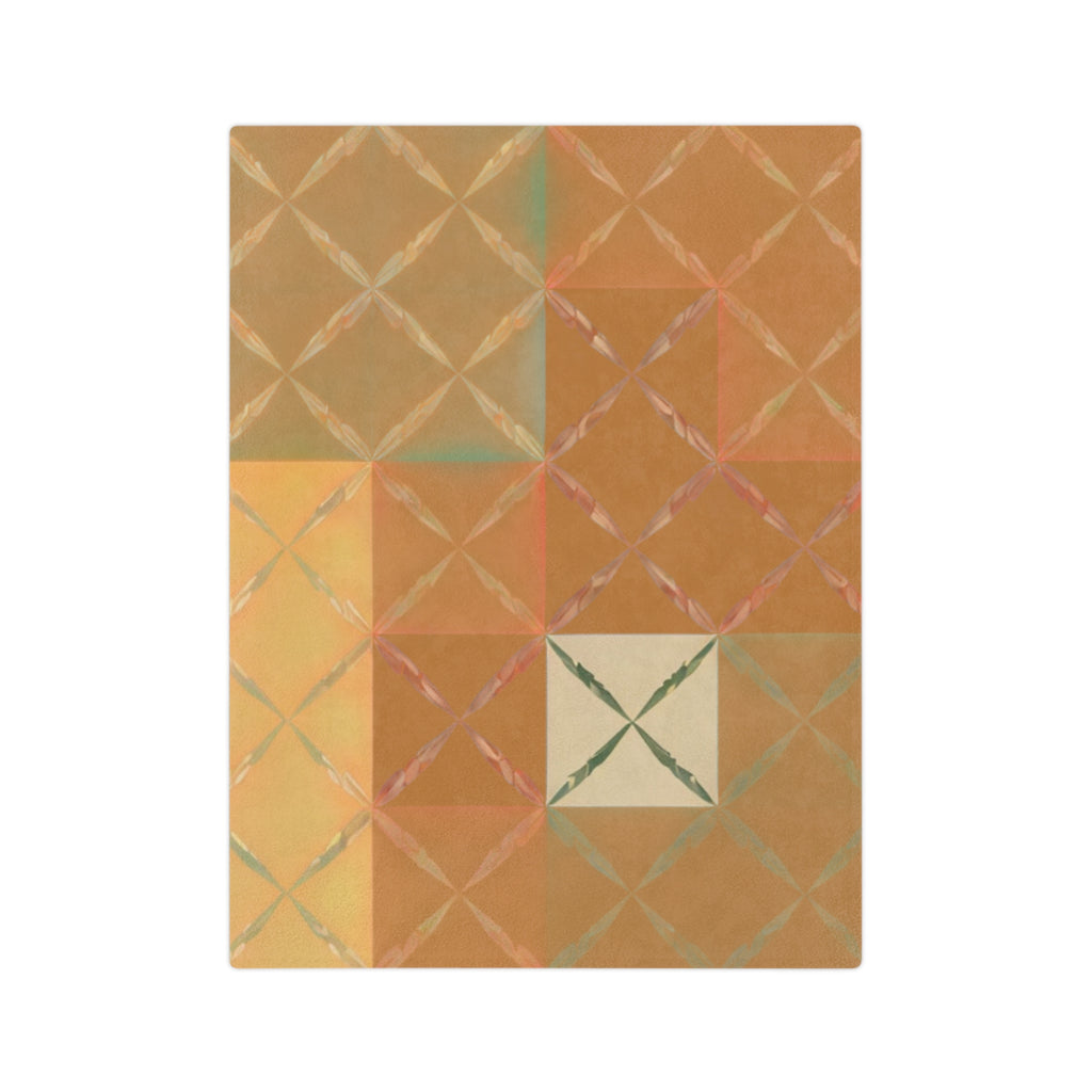 Velveteen Retro Color Block Plush Throw