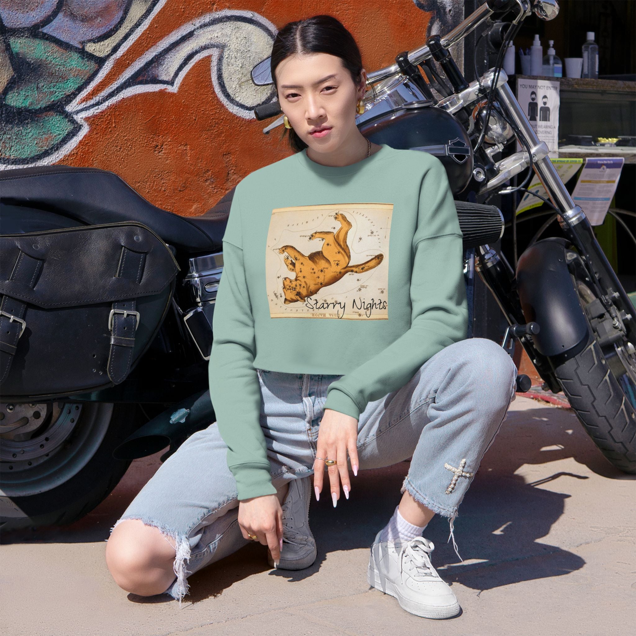 Starry Nights Roadtrip Cropped Sweatshirt