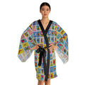 Lotería Card Print Kimono Robe — Colorful Mexican Bingo Pattern