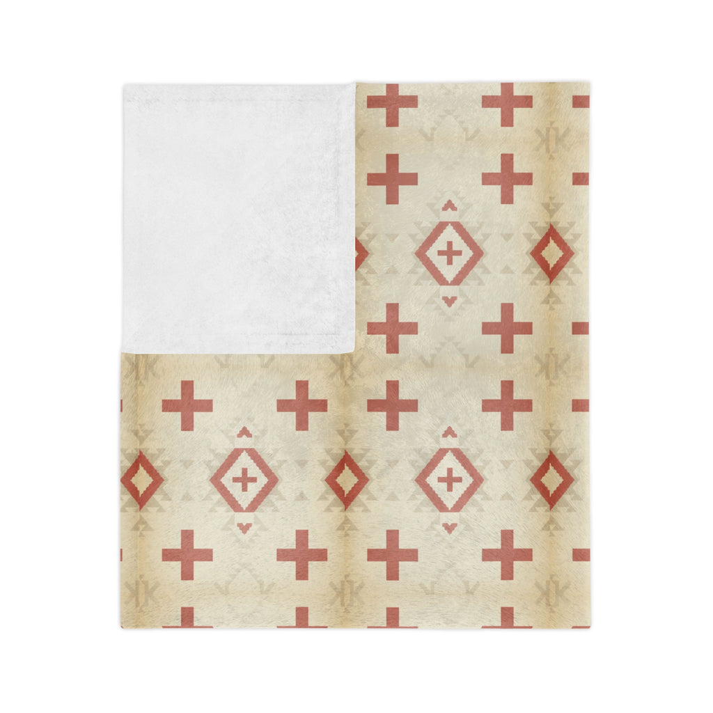 Velveteen Crosses Plush Throw