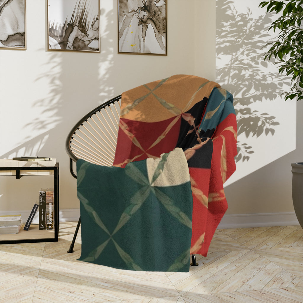 Velveteen — Retro Color Block Plush Throw