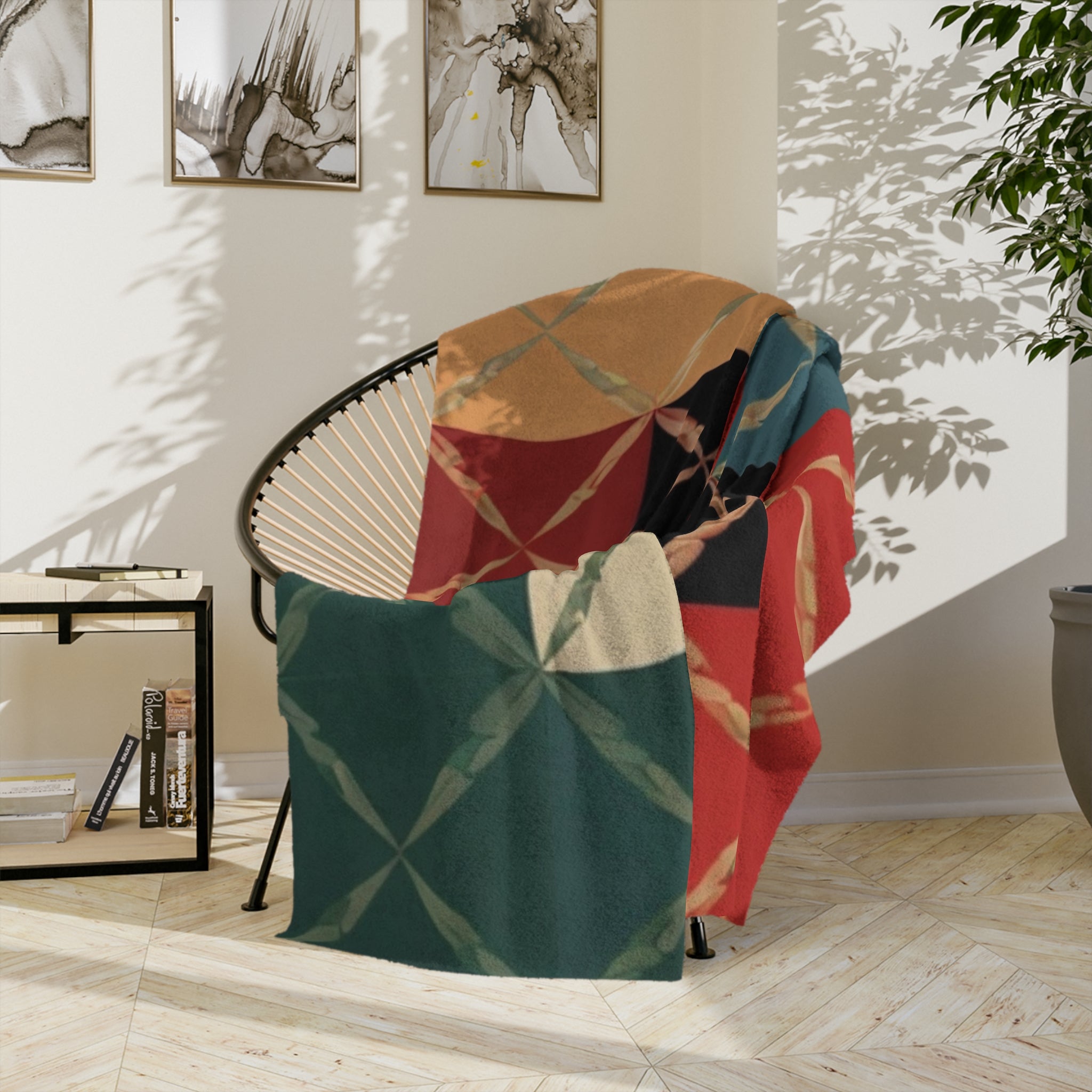 Velveteen — Retro Color Block Plush Throw