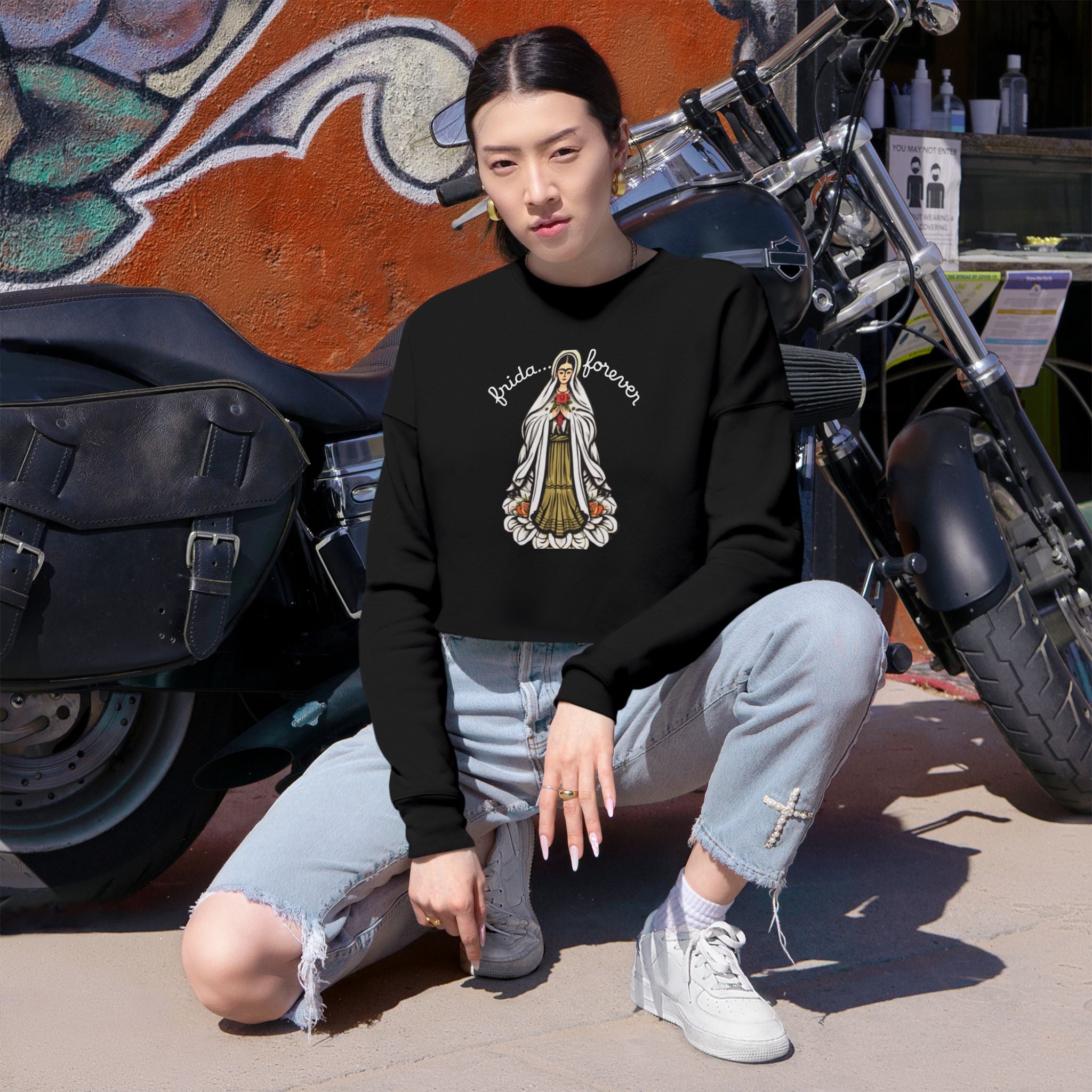 Frida Forever Roadtrip Cropped Sweatshirt